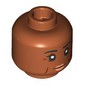 Minifig Head Black Eyebrows, Crows Feet, Nougat Lips, Closed Mouth, Open Mouth, Speaking