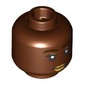 Minifig Head Black Eyebrows, Nougat Eyeshadow, Tan Lips, Smile, Open Mouth/Closed Mouth