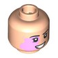 Minifig Head Black Eyebrows, Port-Wine Stain, Open Mouth Smile, Teeth/Tongue