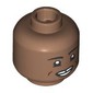Minifig Head Black Eyebrows, Smirk/Smile, Teeth with Gap