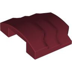 LEGO part 66955 Slope Curved 4 x 3 with 3 Layers, 1 x 3 Cutout on Underside in Dark Red