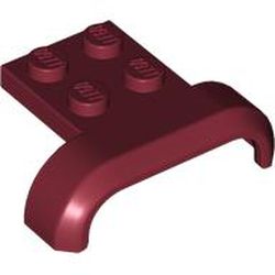 LEGO part 28326 Wheel Arch, Mudguard 3 x 4 with 2 x 2 Plate in Dark Red