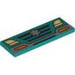 Tile 2 x 6 with Car Front, Headlights, Grill, Star of Life print