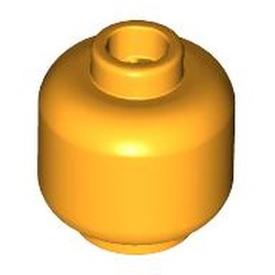 LEGO part 28621 Minifig Head Plain [Vented Stud - 2 Holes] in Flame Yellowish Orange/ Bright Light Orange