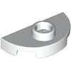 White Plate Round 1 x 2 Half Circle with Stud (Jumper)