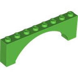 LEGO part 16577 Brick Arch 1 x 8 x 2 Raised in Bright Green