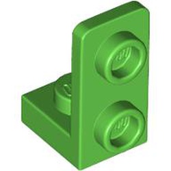LEGO part 73825 Bracket 1 x 1 - 1 x 2 Inverted in Bright Green