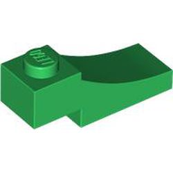 LEGO part 70681 Brick Curved, 3 x 1 with 1/3 Inverted Cutout in Dark Green/ Green