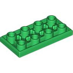 LEGO part 3395 Tile Special 2 x 4 Inverted in Dark Green/ Green