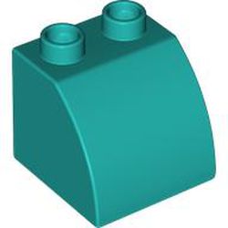 LEGO part 11170 Duplo Brick 2 x 2 x 1 1/2 with Curved Top in Bright Bluish Green/ Dark Turquoise