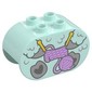 Duplo Brick 2 x 4 x 2 Rounded Ends with Sheep Body, Knitting, Wool Print