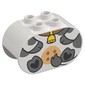 Duplo Brick 2 x 4 x 2 Rounded Ends with Cow Body, Bell Print