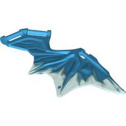 LEGO part 4899pat0001 Wing 11 x 6 with 3 Bars, Blue Marble pattern in Transparent Light Blue/ Trans-Light Blue