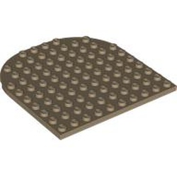 LEGO part 80031 Plate 10 x 10 with Rounded End in Sand Yellow/ Dark Tan