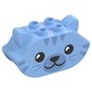 Duplo Brick 2 x 4 x 2 Ears and Pointed Ends with Cat Face Print