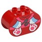 Duplo Brick 2 x 4 x 2 Rounded Ends with Cat Body, Knife and Fork Print