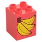 Duplo Brick 2 x 2 x 2, Bananas Print