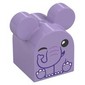 Duplo Brick 2 x 2 x 2 Curved Top with Round Ears, Elephant Print