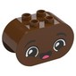 Duplo Brick 2 x 4 x 2 Rounded Ends with Very Happy Face, Open Mouth Smile Print