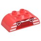 Duplo Brick 2 x 4 Curved Top, Shirt Top with Red Overalls Print