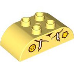 LEGO part 98223pr0036 BRICK 2X4, W/ BOWS, NO. 36 in Cool Yellow/ Bright Light Yellow