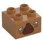 Duplo Brick 2 x 2, Two Flies and Poop Print