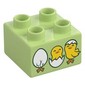 Duplo Brick 2 x 2, Three Eggs Hatching / Hatched, Yellow Chicks Print