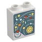 Duplo Brick 1 x 2 x 2 with Bottom Tube, Solar System and Stars Print