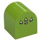 Duplo Brick 2 x 2 x 2 Curved Top with Alien Face with Three Eyes Print