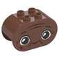 Duplo Brick 2 x 4 x 2 Rounded Ends with Happy Face, Reddish Brown Lines and Spots Print