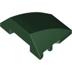 LEGO part 64225 Wedge Curved 4 x 3 No Studs [Plain] in Earth Green/ Dark Green