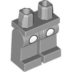 LEGO part 970c14pr2561 Hips with Light Bluish Gray Legs with White Buttons/Dots, Light Bluish Grey Shoes print in Medium Stone Grey/ Light Bluish Gray