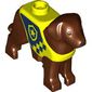 Animal, Dog, Standing with Yellow Vest, Dark Blue Police print