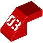 Slope 45° 2 x 1 with 2/3 Inverted Cutout and no stud with White '03' print