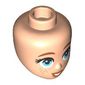 Minidoll Head Nougat Eyebrows, Bright Light Blue Eyes, Freckles, Open Mouth
