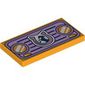 Tile 2 x 4 with Car Front with Headlights, Grille, Horse and Horseshoe Print