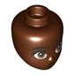 Minidoll Head Black Eyebrows, Medium Brown Eyes