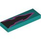 Tile 1 x 3 with Black Flame/Lightning Bolt, Dark Pink Border print