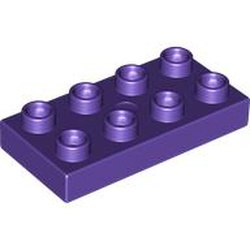 LEGO part 40666 Duplo Plate 2 x 4 in Medium Lilac/ Dark Purple