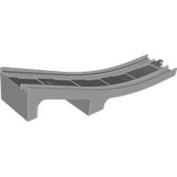 LEGO part 5086 Duplo Train Track, Bridge Lower Section in Medium Stone Grey/ Light Bluish Gray