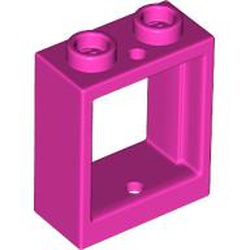 LEGO part 60592 Window 1 x 2 x 2 Flat Front in Bright Purple/ Dark Pink