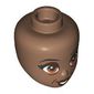 Minidoll Head Thin Black Eyebrows, Dark Red Eyeshadow, Lips, Brown Eyes, Wrinkles