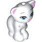 Animal, Cat, Sitting with Blue Eyes, Bright Pink Nose and Ears, Light Bluish Gray Markings Print