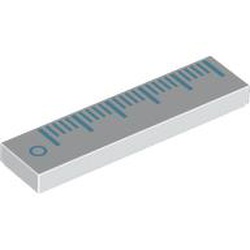 LEGO part 2431pr0203 Tile 1 x 4 with Ruler print in White