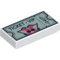 Tile 1 x 2 with Light Aqua Ticket, Dark Blue 'VIP TICKET 4070' print