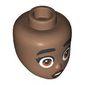 Minidoll Head Thick Black Eyebrows, Brown Eyes, Dark Red Lips, Scrared