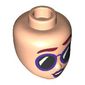 Minidoll Head Dark Red Eyebrows, Dark Purple Sunglasses, Black Glass, Dark Purple Lips
