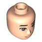 Minidoll Head Male Black Eyebrows, Lifted Right Eyebrow, Medium Brown Eyes, Mouth