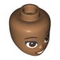 Minidoll Head Black Eyebrows, Reddish Brown Eyes, Lips, Open Mouth Smile