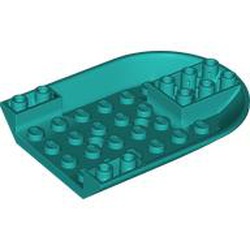 LEGO part 11295 Aircraft Fuselage Curved Forward 6 x 8 Bottom in Bright Bluish Green/ Dark Turquoise